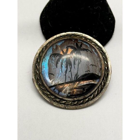 Estate vintage butterfly wing tropical pin brooch - Picture 2 of 6